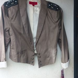 Coffee Shop 3x blue grey marching blazer
